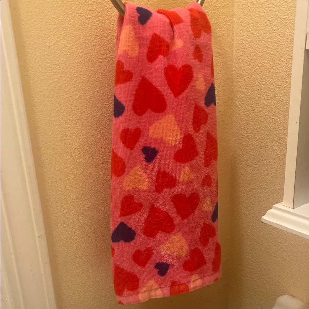 Colorful Heart Pattern Towel